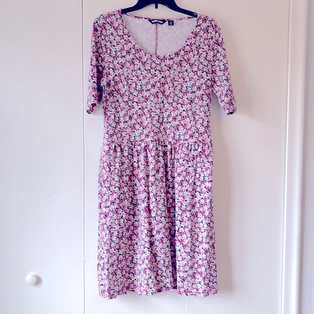Land’s End Elbow Length Sleeve Floral Summer Dress
